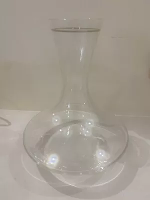 Buy Nachtmann Glass Clear Glass Wine Decanter Silver Stripe & Cut Glass Detailing • 14.99£