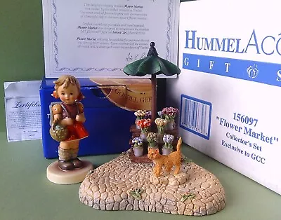 Buy  Goebel Hummel 2000 Collectors Set - Flower Market & School Girl - Perfect   • 39.99£