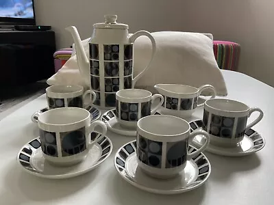 Buy Vintage Midwinter Focus Coffee Set By Barbara Brown, Coffee Pot, Jug, 5 Cups + • 24£