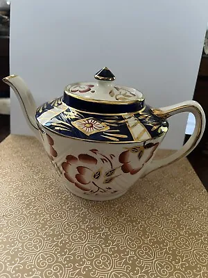 Buy Antique Sadler China Teapot Made In England Blue/Gold Imari Marked 1551 • 48.22£