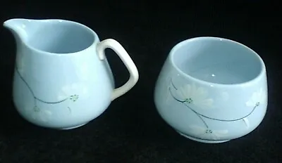 Buy Keele Street Pottery Dairy Time Tea Ware White Daisy Blue Sugar Bowl + Free Jug • 9.99£