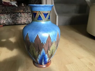 Buy Vintage Very Large 14.0 Inch High Art Deco Clews Chameleon Ware Blue Flame Vase • 129.99£