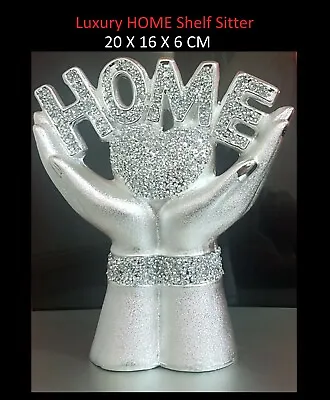 Buy LUXRY Attractive CRUSHED DIAMOND Silver Crystal HAND HOME SPARKLE Bling ORNAMENT • 19.99£