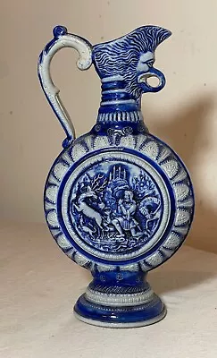 Buy Antique Handmade Figural Blue Gray Westerwald German Pottery Jug Stein Pitcher • 239.75£
