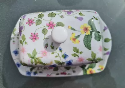 Buy Queens Fine Bone China Country Meadow Pattern Lidded Butter Dish • 25£