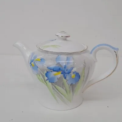 Buy Shelley England Teapot Bone China Floral Blue Iris -WRDC • 16£