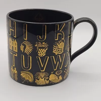 Buy Wedgwood Pottery Eric Ravilious Alphabet Mug Black & Gold • 175£