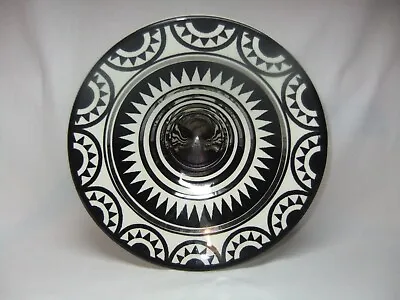 Buy Discontinued Moorland Pottery Catalyst Black White Silver Art Deco Bowl Dish • 99.99£