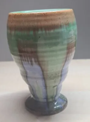 Buy Shelley Harmony Dripware Small Green Brown Blue Vase Shape 996 Art Deco 1930s • 22£