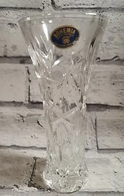 Buy Bohemia Czech Republic Lead Crystal Cut Glass Vase 15cm. • 12.99£