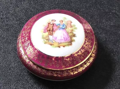 Buy Rare Vintage Retro Beautiful Limoges French France Porcelain Round Trinket Box • 12.99£