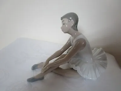 Buy Vintage Lladro Nao Porcelain Ballerina Sitting Girl Dancer Figurine Spain Mint C • 85.18£