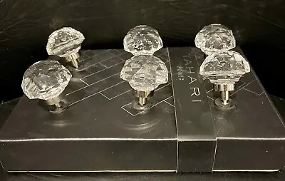 Buy Tahari Home Glass Drawer Cabinet Knobs High Quality Cut Glass 6-Piece Set NEW • 40.67£