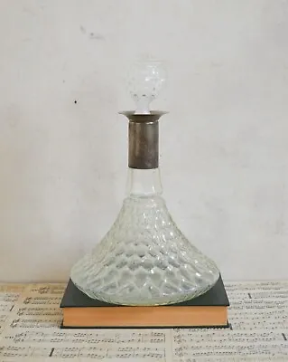 Buy Vintage Large Cut Glass Ships Decanter With Silver Plated Collar And Stopper • 39£
