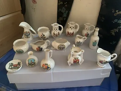 Buy W.H Goss Crested Ware Items, 15 Mixed Crests Ornaments • 25£