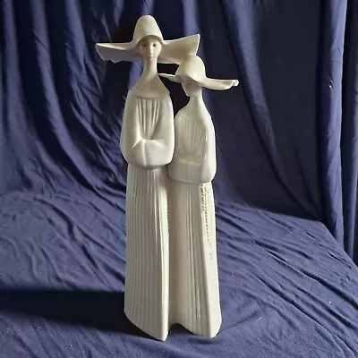 Buy Vintage Rare 4611  Lladro Two Nuns In White Porcelain Figurine 13  • 65£