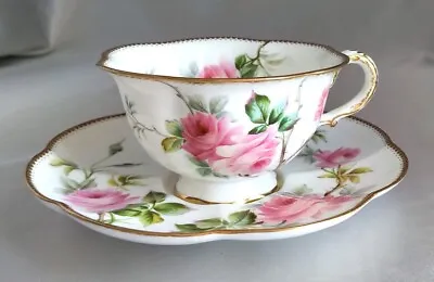 Buy George Jones & Sons CRESCENT CHINA Scalloped Rose Floral Tea Cup & Saucer Set • 28.82£