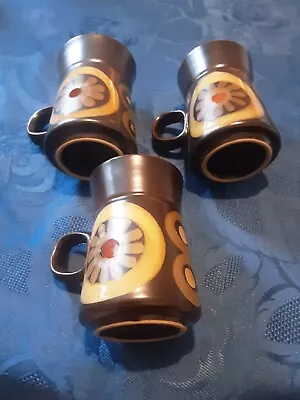 Buy Denby Arabesque 3 Mugs 4 Inches In Height Excellent Condit. • 9.99£