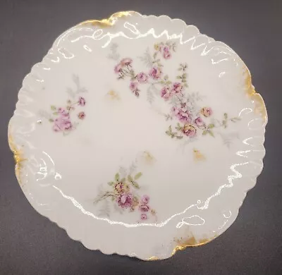 Buy Antique White Purple Floral Limoges France Bone China 6 Inch Bread Plate • 9.59£