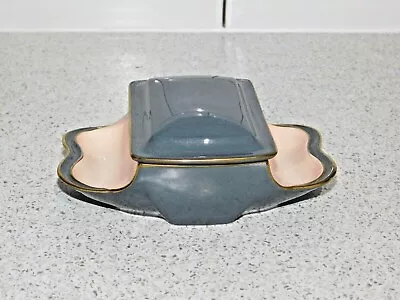Buy Carlton Ware Hand Painted Two Tone Pink & Grey Three Section Lidded Dish 2251 • 25£