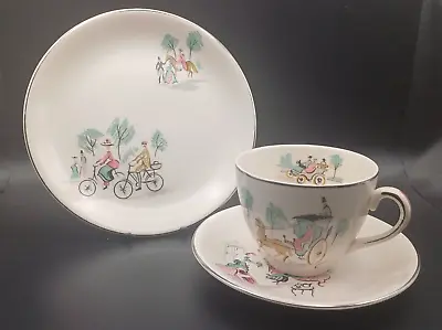 Buy Alfred Meakin The Gay Ninety's Tea Cup & Saucer Trio 1950s MCM • 4.99£