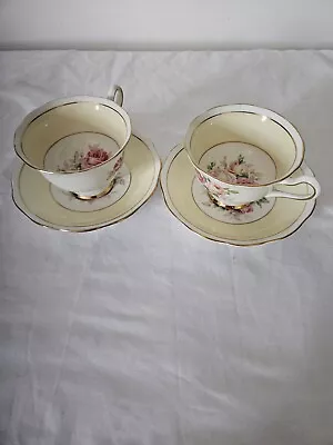 Buy Royal Albert (Milady) 2 X Saucers 2 X Cups Vintage 1950s • 19.99£