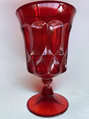 Buy Noritake Perspective Ruby Red Water Goblet Stemmed Footed Vintage Glassware • 19.17£