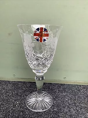 Buy Water Goblet Etched Grapevine Cut BRIERLEY HILL Crystal Unsigned 18cm Tall • 17£