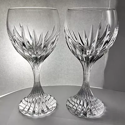 Buy Baccarat France Massena Two XL Crystal Water Goblet Wine Glass 7⅜  H 10.5 Oz HTF • 275.12£