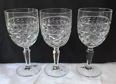 Buy Cut Glass Lead Crystal Wine Glasses X 3 • 10.95£