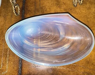 Buy Sabino Paris Opaline Glass Oyster Shell Trinket Dish Milky Opalescent Clam Broth • 106.16£