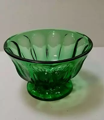 Buy Vintage Anchor Hocking Forest Green Art Glass Footed Glass Candy Fruit Bowl 6.5  • 18.24£