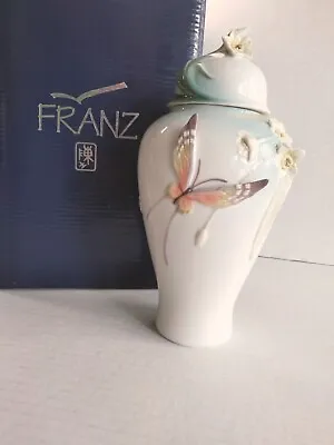 Buy Franz Papillion Butterfly Sculptured Ginger Jar 9  Minty With Box • 120.06£