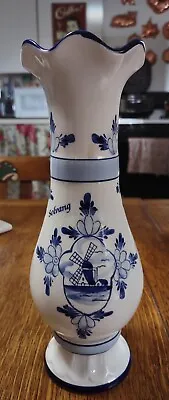 Buy Blue Delft Vase W/Windmill (Solvang) ~ 10 1/4  • 13.45£