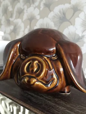Buy Dartmouth Pottery Treacle Glaze Grumpy Pig Piggy Bank Vintage • 30£