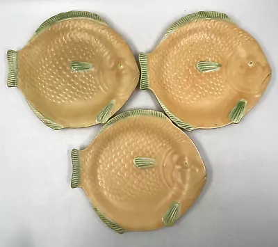 Buy Shorter & Son Fish Plate X 3 Set Light Orange Green Vintage Textured T2172 C3658 • 19.99£