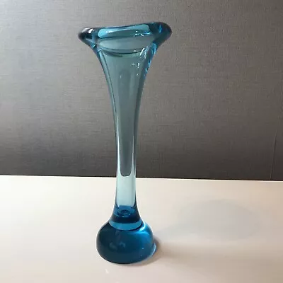 Buy Vintage Aseda Glasbruk Scandinavian Blue Art Glass Vase 24cm High • 14.99£