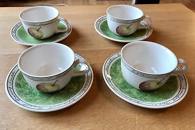 Buy 4 X Royal Stafford Fine Earthenware Apple Design Cups & Saucers. Made In UK • 23.95£
