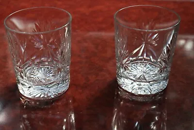 Buy 2 Superb Vintage Edinburgh Crystal  Star Of Edinburgh  Whisky Glasses 7.5cm Tall • 40£