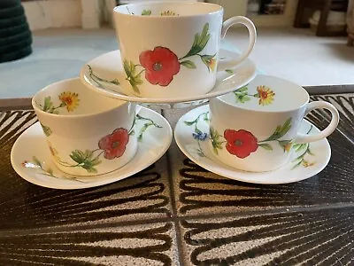 Buy Wedgwood Susie Cooper Cornflower Cup Saucer Tea X 3 • 15£