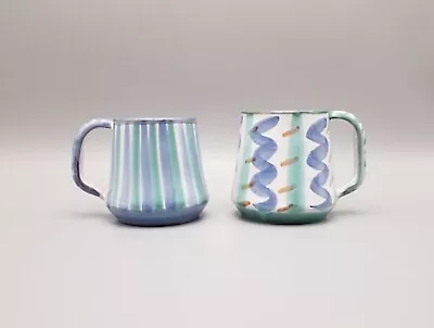 Buy Pair Small Studio Pottery Mugs Handpainted Tintagel Pottery • 9.99£