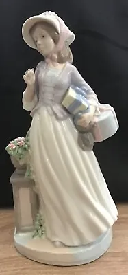 Buy 13  Handmade Nadal Lladro Girl Figurine Holding Flowers And Carrying Gift Boxes • 19.99£