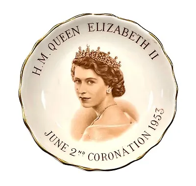 Buy Queen Elizabeth II Coronation Commemorative Plate Tuscan England Bone China 1953 • 81.45£