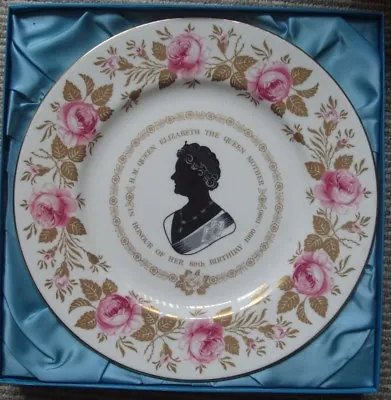Buy Coalport China Commemorative Plate -80th Birthday Of Queen Mother 1980-COA-Boxed • 24.99£
