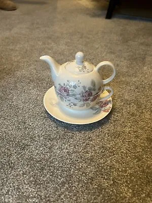 Buy LAURA ASHLEY Tea For One  Teapot, Cup And Saucer Set - Floral Fine Bone China • 15£