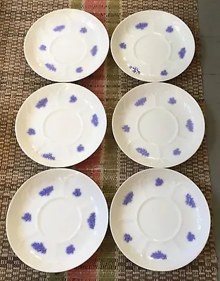 Buy Set 6 Adderley Ware China Blue Chelsea Sprig Porcelain Saucer Dish Plates • 80.41£