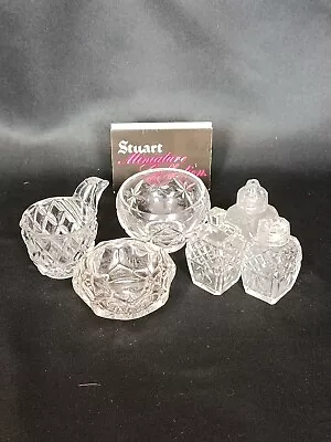 Buy Vintage Glass Cruet Set Stuart Crystal Lavender Bowl Miniatures  • 15£