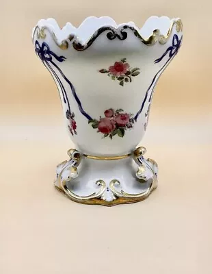 Buy Antique Porcelain Vase. Hand Painted. Flowers And Garlands. • 40£