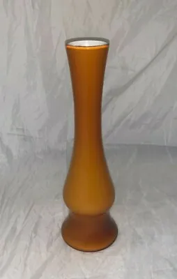 Buy Vintage Burnt Honey Orange Glass Bud Vase 10'' Flowers Funky B5g • 15.25£