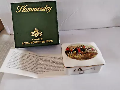 Buy Vintage Hammersley Royal Worcester Equestrian Hunting Scene Trinket Box L@@K • 10£
